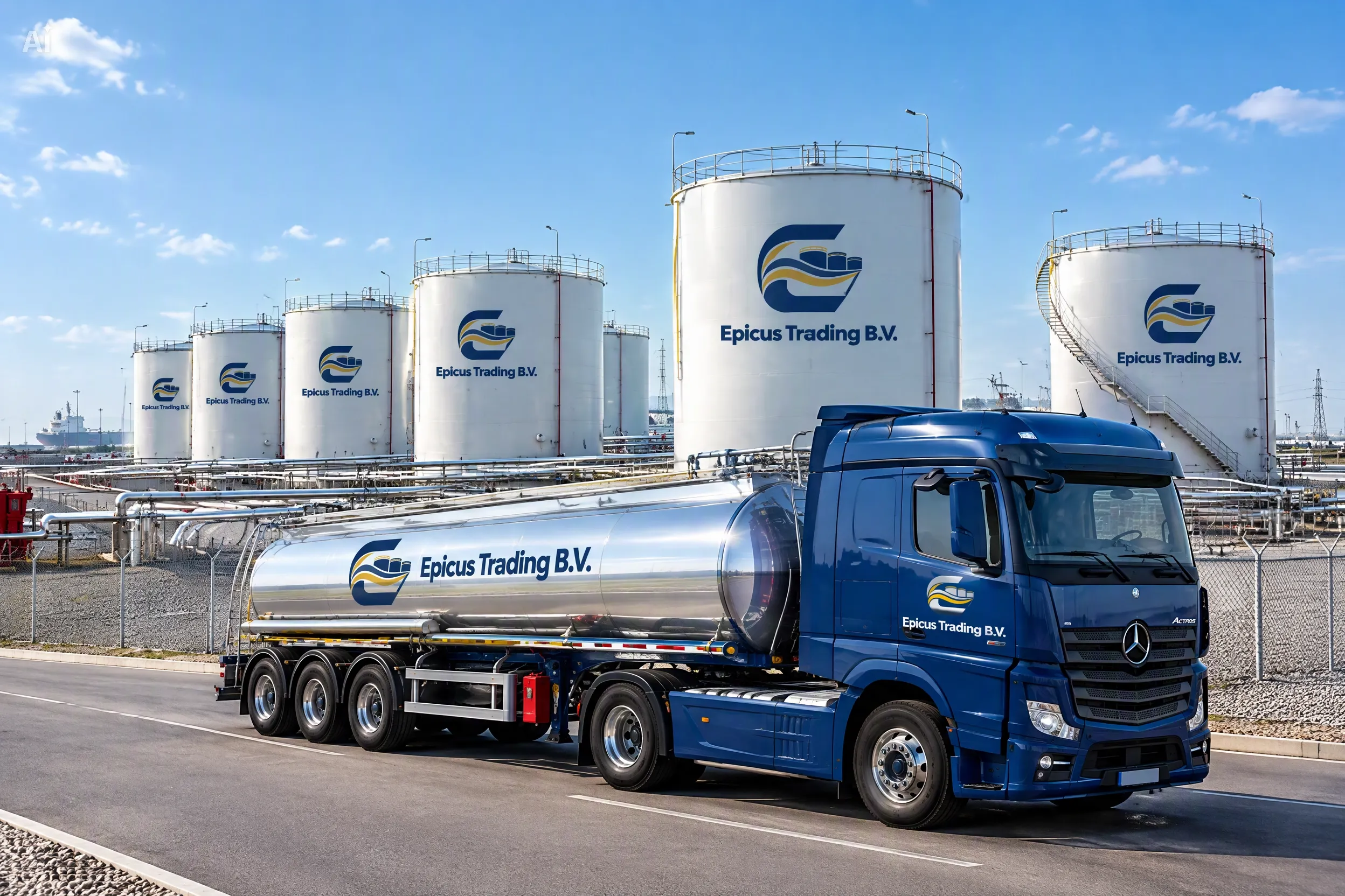 Epicus road tanker leaving the tank farm